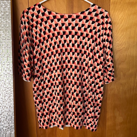 Talbots Sweaters - Talbots Coral Geometric Short Sleeve Sweater Sz XL